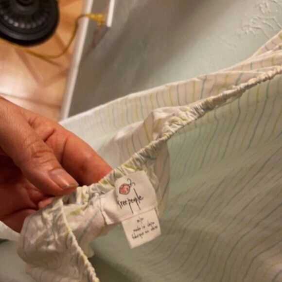 Vintage Free People halter white with green ribbon trim M - Picture 5 of 9